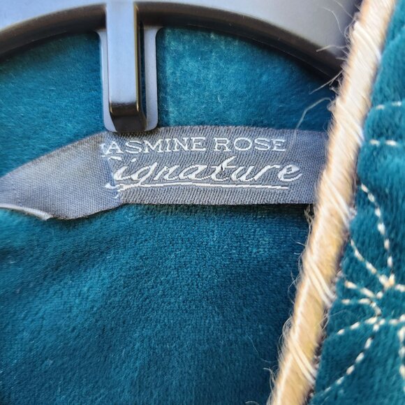 Long Sleeve Velvet Maxi Half Zipper Closure Jade Robe Ladies Size XL - Picture 4 of 6